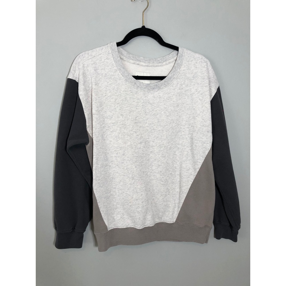 Abercrombie & Fitch Sweatshirt Women L Grey Colorblock Soft A&F Collection Crew